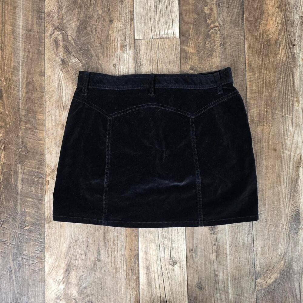 Y2K Velvet Mini Skirt Black Size 8 Gap Goth Indie Sleaze